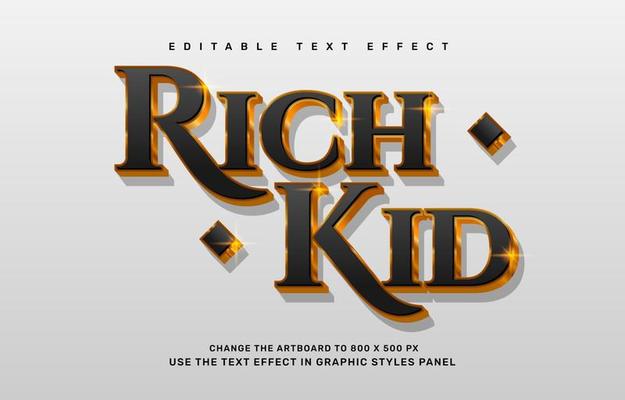 Gold luxury Rich kid editable text effect template