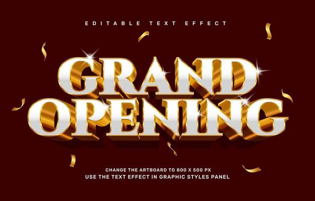 White Gold Grand opening editable text effect template