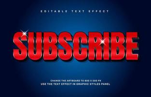 Subscribe editable text effect template vector