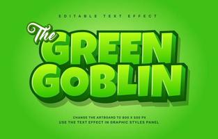 The green goblin editable text effect template vector