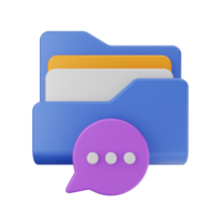 3d folder icon illustration render png