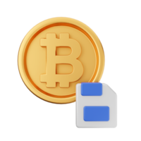 3d bitcoin criptomoeda ícone ilustração png