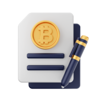 3d bitcoin cryptocurrency icon illustration png