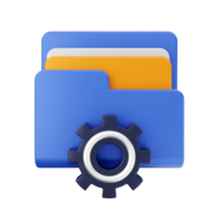 3d file folder icon illustration png