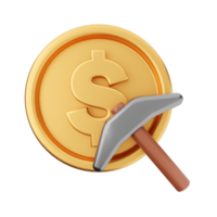 3d dinero moneda dólar icono ilustración png