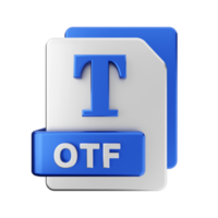 3d otf Datei Symbol Illustration png