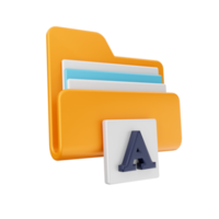 Ilustración de icono de archivo de carpeta 3d png