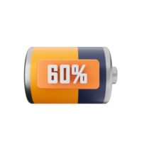 3d batterie charge énergie icône illustration png