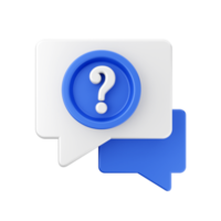 3d frequently asked questions icon illustration render png