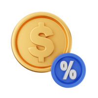 3d Geld Münze Dollar Symbol Illustration png