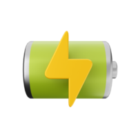 3d battery charge energy icon illustration png