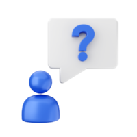 3d frequently asked questions icon illustration render png