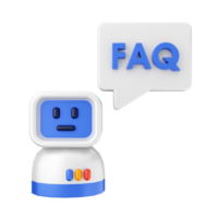 3d frequently asked questions icon illustration render png