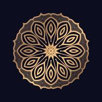 Islamic geometric mandala in golden color design background vector