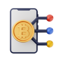 3d bitcoin criptomoeda ícone ilustração png