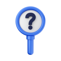 3d frequently asked questions icon illustration render png