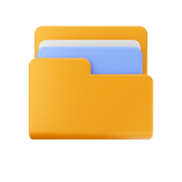 3d folder file icon illustration png