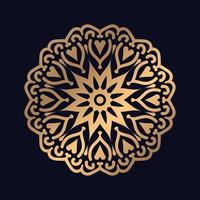 Islamic geometric mandala in golden color background vector