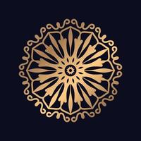islámico mandala diseño en dorado color vector