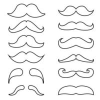 Mustache vector icon set. barber illustration symbol collection.