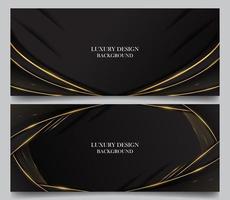 set luxury elegant black and gold line horizontal background design vector. luxury elegant theme. for banner ads, web, poster vector