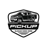 Pick up car logo design vector
