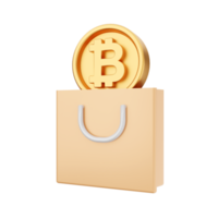 3d bitcoin kryptovaluta ikon illustration png