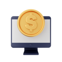 3d money dollar coin icon illustration png