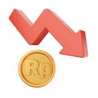 3d incrementar disminución dinero financiero y negocio png