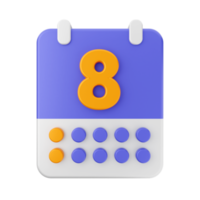 3d calendario icono ilustración png