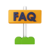 3d frequently asked questions icon illustration render png