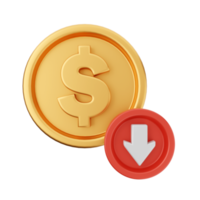 3d money coin dollar icon illustration png