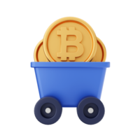 3d bitcoin criptomoneda icono ilustración png