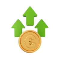 3d incrementar disminución dinero financiero y negocio png