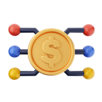 3d money dollar coin icon illustration png