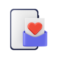 3d valentines day icon illustration love heart render png