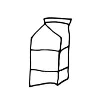 caja de cartón caja de Leche mano dibujado contorno garabatear icono. lechería producto - Leche vector bosquejo ilustración para imprimir, web, móvil y infografia aislado en blanco antecedentes.