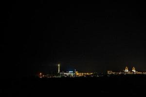 night view of the Maspalomas lighthouse in Spain in the Canary Islands photo