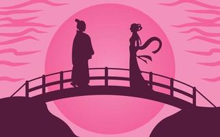 Chinese valentine's day background vector