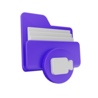 3d folder icon file illustration png