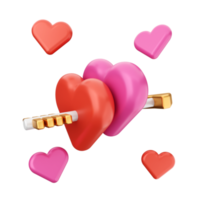 3d valentines day icon illustration love heart render png