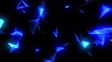 Digital polygon with dots and lines motion. Network connection background concept.Abstract background with blue triangular cells.  Plexus effect video