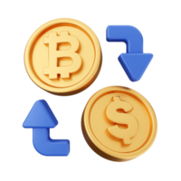 3d bitcoin cryptocurrency icon illustration png