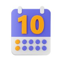 3d calendrier icône illustration png