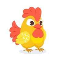 Vector illustration of a cute colorful rooster.