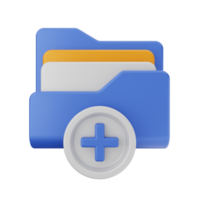 3d folder icon illustration render png