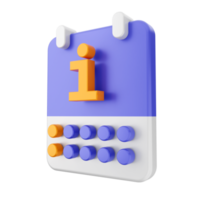 3d calendario icona illustrazione png