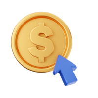 3d money coin dollar icon illustration png