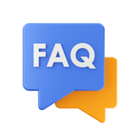 3d frequently asked questions icon illustration render png