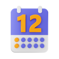 3d calendrier icône illustration png